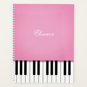 Pretty Pink Piano Music Keyboard Customised Planner