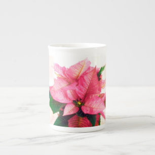 Pretty Pink Poinsettia Bone China Mug
