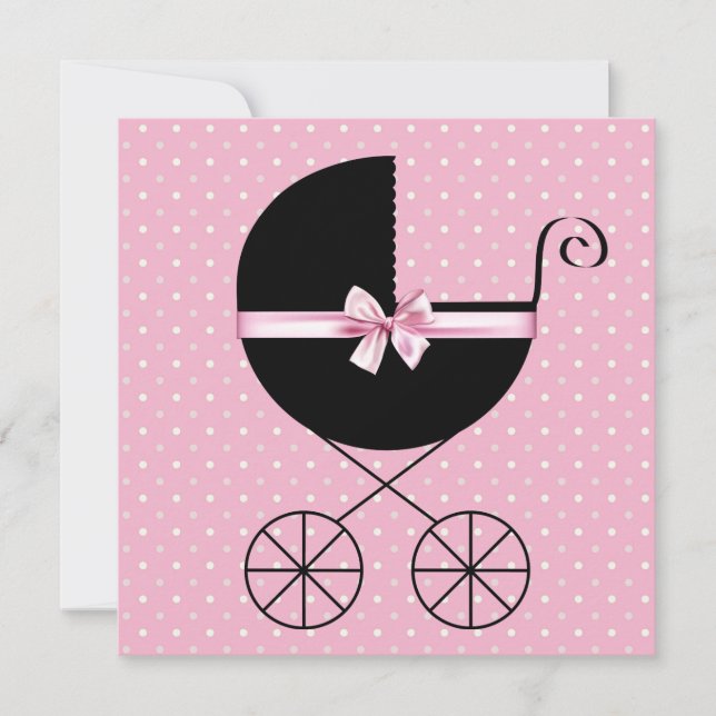 Pretty Pink Polka Dot Baby Shower Invitation (Front)