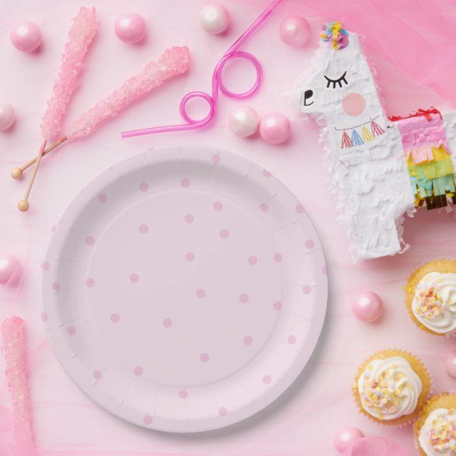 Pretty Pink Polka Dot Party Paper Plate (Party)