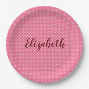 Pretty pink polka dots paper plate