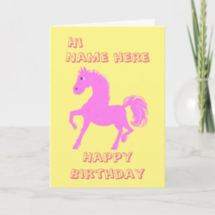 Pretty Pink Pony, Girls birthday Card