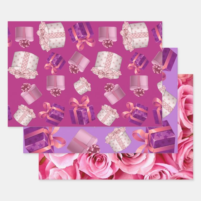 Pretty Pink Presents Wrapping Paper Sheet (Set)