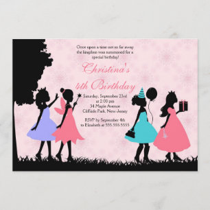 Pretty Pink Princess  Fairy Birthday Party Invitation