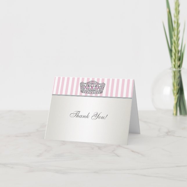 Pretty Pink Princess Thank You Card (Front)