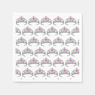 Pretty Pink Princess Tiara Birthday Party Girl Napkin