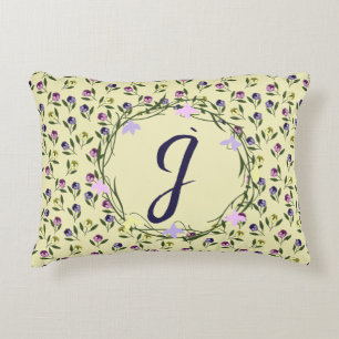 Pretty Pink Purple and Yellow Pansies Decorative Cushion