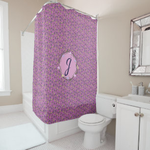 Pretty Pink Purple and Yellow Pansies Shower Curtain