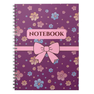 Pretty Pink & Purple Floral Aesthetic Notebook