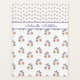 Pretty Pink Purple Floral Personalised Planner
