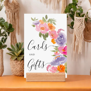 Pretty pink purple floral photo graduation sign