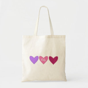 Pretty Pink & Purple Hearts Valentine’s Day  Tote Bag