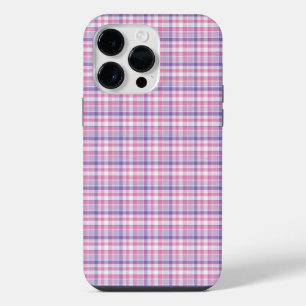 PRETTY PINK & PURPLE PLAID iPhone 14 PRO MAX CASE