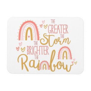 Pretty Pink Rainbow Encouragement Quote Magnet