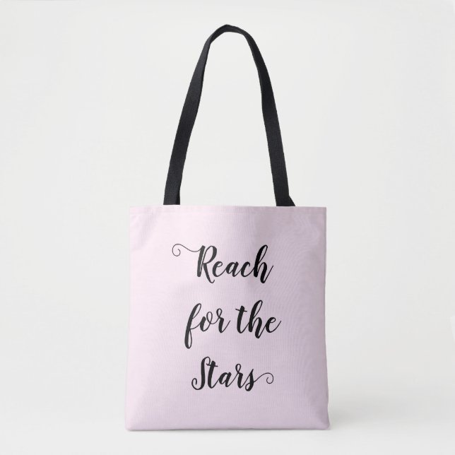 Pretty Pink Reach for the Stars Tote Bag (Front)