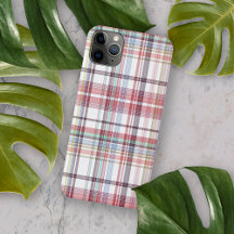 Pretty Pink Red Blue Green White Tartan Pattern