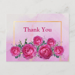 Pretty Pink Rose Bouquet Floral Postcard