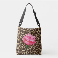 Pretty Pink Rose Brown & Gold Animal Print