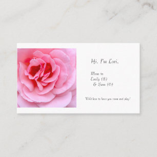 Pretty pink rose business card