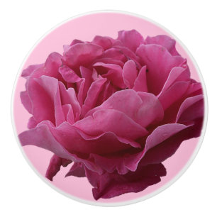 Pretty pink rose ceramic beautiful floral stylish knob