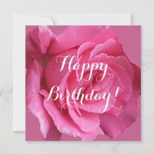 Pretty pink rose floral customizable Angela name  Holiday Card