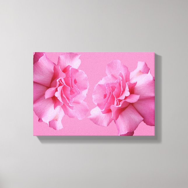 Pretty pink rose floral simple modern fine art canvas print (Front)