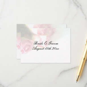 Pretty pink rose flower background wedding enclosure card