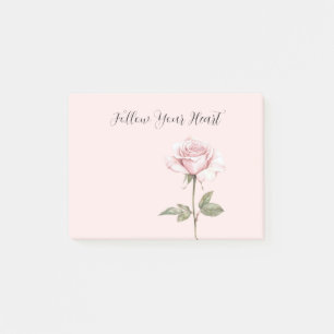 Pretty Pink Rose Flower Post-it Notes