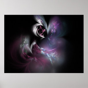 Pretty Pink Rose Fractal Poster