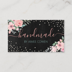 Pretty Pink Rose Handmade Spa Bath Body Candle Business Card