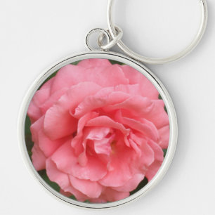 Pretty Pink Rose Key Ring