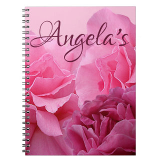 Pretty pink rose modern floral abstract fine art notebook