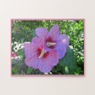 Pretty Pink Rose of Sharon Photo Jigsaw Puzzle