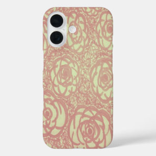 Pretty Pink Rose Pattern iPhone 16 Case