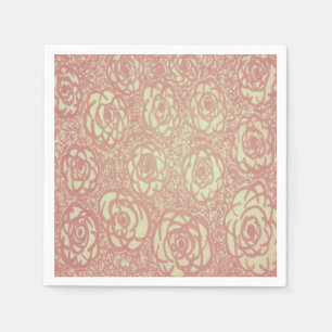 Pretty Pink Rose Pattern Napkin