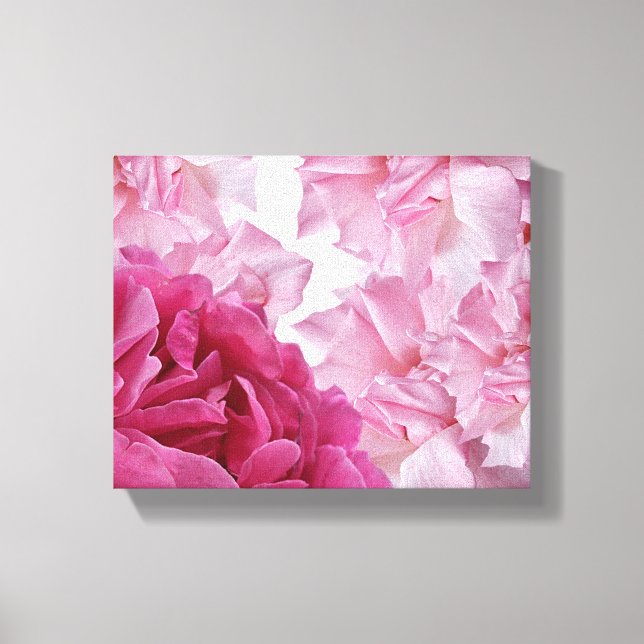 Pretty pink rose petal abstract floral modern art canvas print (Front)