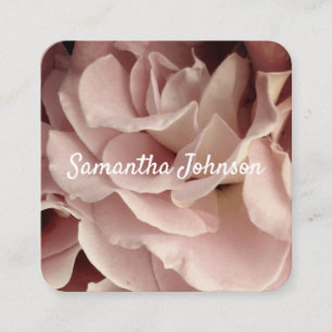 pretty pink rose petals double sided custom square business card