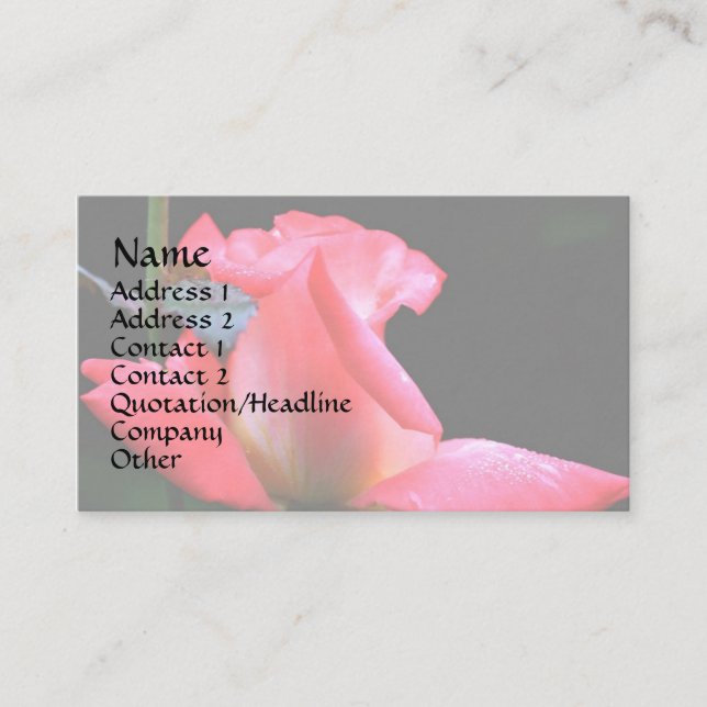 Pretty Pink Rosebud Floral Business Card (Front)