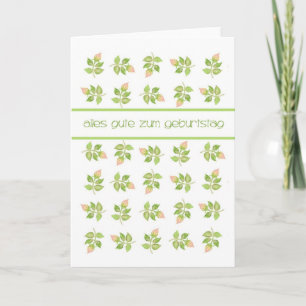 Pretty Pink Rosebuds German Greeting Birthday Card
