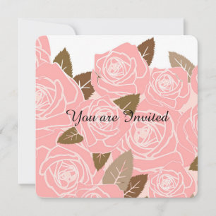 Pretty Pink Roses Baby Shower Invitation