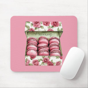 Pretty Pink Roses Box of Macarons Mouse Mat