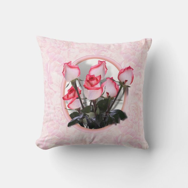 Pretty  Pink Roses Cushion (Front)