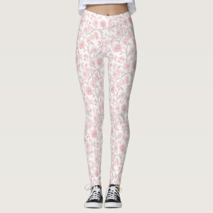 Pretty Pink Roses Floral Leggings