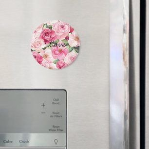 Pretty Pink Roses Floral Magnet