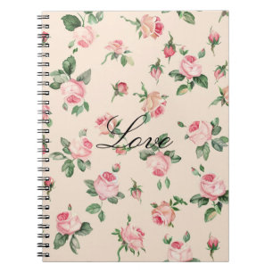 Pretty Pink Roses Floral Notebook