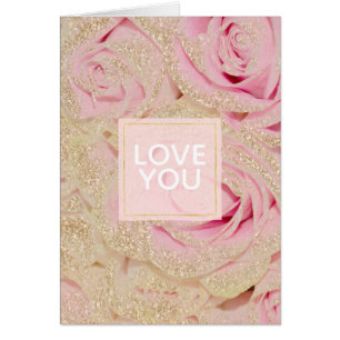 Pretty Pink Roses Gold Glam Glitter Sparkle Glitz