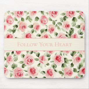 Pretty Pink Roses Mouse Mat