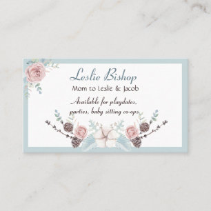Pretty Pink Roses Mummy Networking Calling Card
