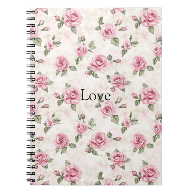 Pretty Pink Roses Notebook (Front)