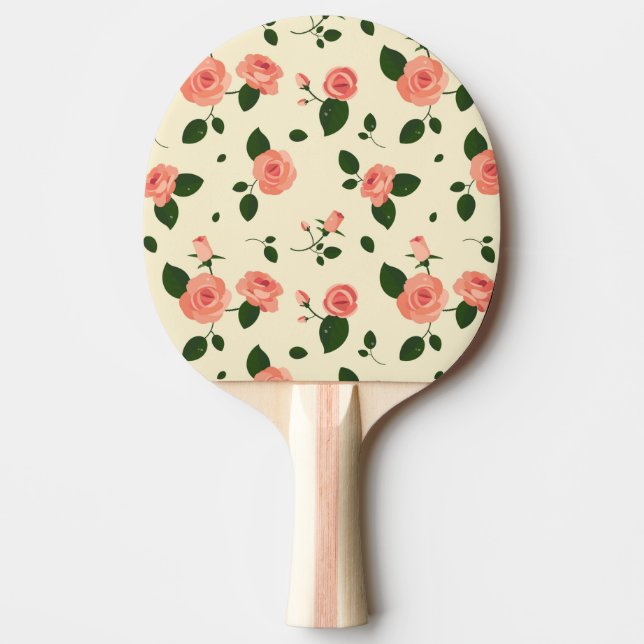 Pretty Pink Roses Pastel Pink Pattern Ping Pong Paddle (Front)